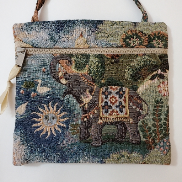 Handbags - Handmade Tapestry purse - 🐘 Elephant and Taj Mahal